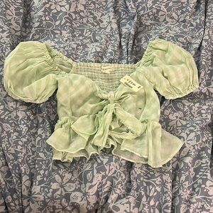 NWT Aeropostale puffy sleeve babydoll blouse